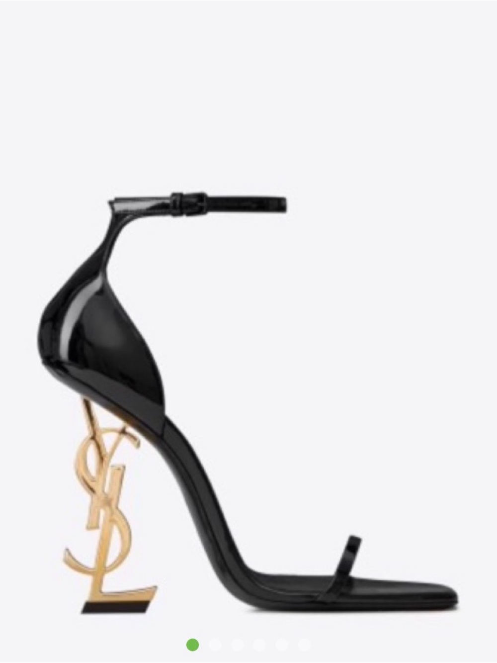 Saint Laurent Black Patent Opyum Heel Sandal size 38/8